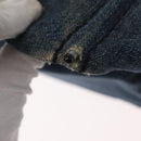 PRADA Canapa GM Hand Bag Denim Blue Gold Auth 155724-10