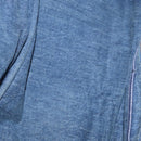 PRADA Canapa GM Hand Bag Denim Blue Gold Auth 155724-11