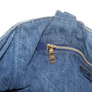 PRADA Canapa GM Hand Bag Denim Blue Gold Auth 155724-21