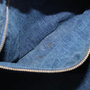 PRADA Canapa GM Hand Bag Denim Blue Gold Auth 155724-22