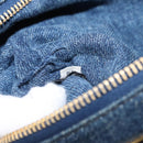 PRADA Canapa GM Hand Bag Denim Blue Gold Auth 155724-12