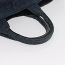 PRADA Canapa GM Hand Bag Denim Blue Gold Auth 155724-7