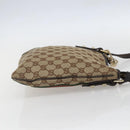 GUCCI GG Canvas Web Sherry Line Shoulder Bag Beige Gold Red 144388 Auth 155727-5