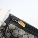 GUCCI GG Supreme Sherry Line Shoulder Bag PVC Navy Gold 89 02 077 Auth 155728-10