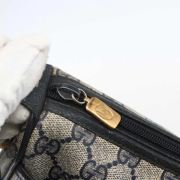 GUCCI GG Supreme Sherry Line Shoulder Bag PVC Navy Gold 89 02 077 Auth 155728