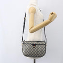 GUCCI GG Supreme Sherry Line Shoulder Bag PVC Navy Gold 89 02 077 Auth 155728-22
