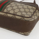 GUCCI GG Supreme Web Sherry Line Bag PVC Beige Gold Red 001 56 0860 Auth 155729-10
