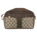 GUCCI GG Supreme Web Sherry Line Bag PVC Beige Gold Red 001 56 0860 Auth 155729-2