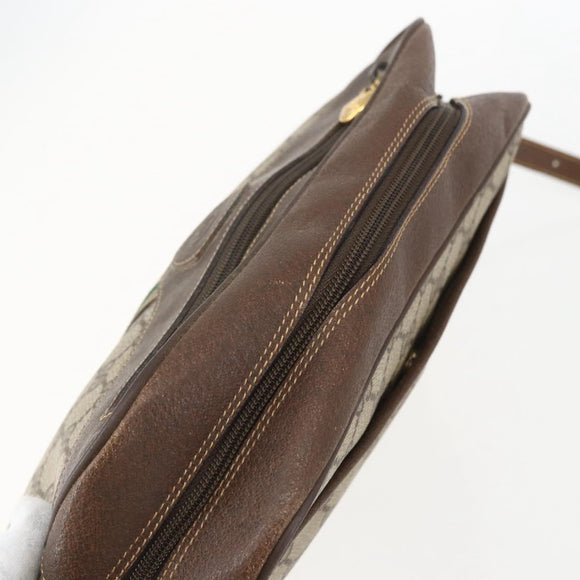 GUCCI GG Supreme Web Sherry Line Bag PVC Beige Gold Red 001 56 0860 Auth 155729