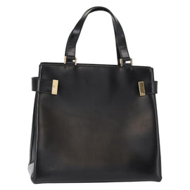 GUCCI Hand Bag Leather Black Gold 000 2046 0562 Auth 155731