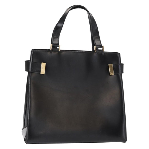 GUCCI Hand Bag Leather Black Gold 000 2046 0562 Auth 155731