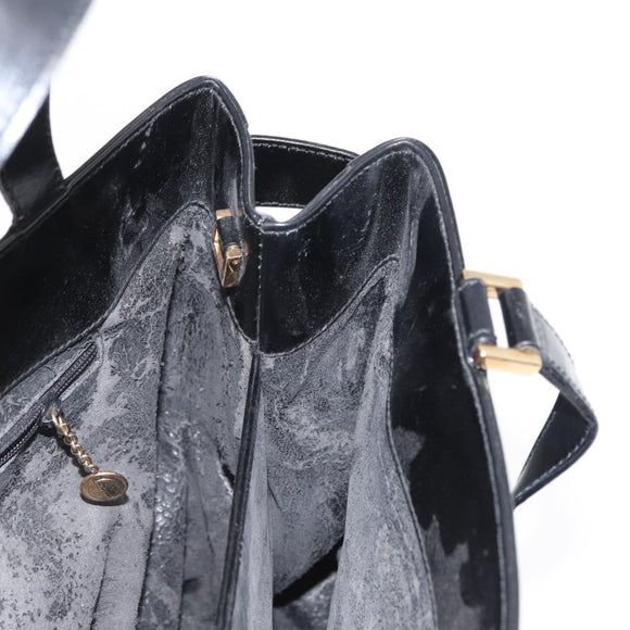 GUCCI Hand Bag Leather Black Gold 000 2046 0562 Auth 155731