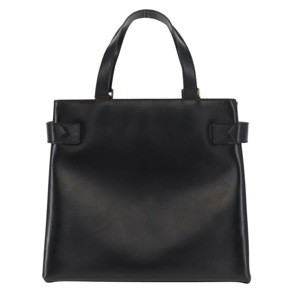 GUCCI Hand Bag Leather Black Gold 000 2046 0562 Auth 155731