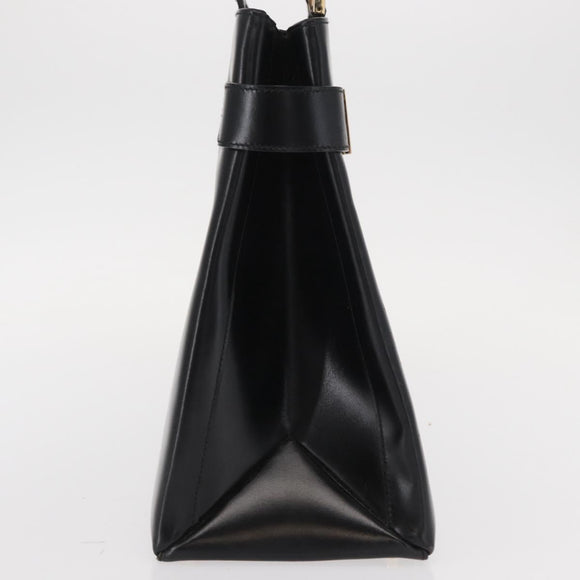 GUCCI Hand Bag Leather Black Gold 000 2046 0562 Auth 155731