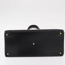 GUCCI Hand Bag Leather Black Gold 000 2046 0562 Auth 155731-9