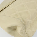 CHANEL Matelasse Chain Shoulder Bag Lamb Skin Beige Gold CC Auth 155739-11