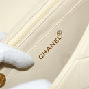 CHANEL Matelasse Chain Shoulder Bag Lamb Skin Beige Gold CC Auth 155739-16