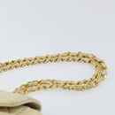 CHANEL Matelasse Chain Shoulder Bag Lamb Skin Beige Gold CC Auth 155739-8