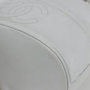 CHANEL COCO Mark Shoulder Bag Leather White Gold CC Auth 155741V-9