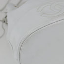CHANEL COCO Mark Shoulder Bag Leather White Gold CC Auth 155741V-14