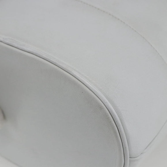 CHANEL COCO Mark Shoulder Bag Leather White Gold CC Auth 155741V