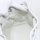 CHANEL COCO Mark Shoulder Bag Leather White Gold CC Auth 155741V-18