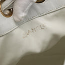 CHANEL COCO Mark Shoulder Bag Leather White Gold CC Auth 155741V-19