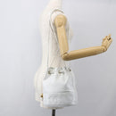 CHANEL COCO Mark Shoulder Bag Leather White Gold CC Auth 155741V-26