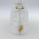 CHANEL COCO Mark Shoulder Bag Leather White Gold CC Auth 155741V-3