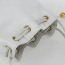 CHANEL COCO Mark Shoulder Bag Leather White Gold CC Auth 155741V-6