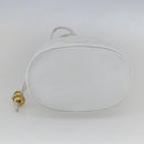 CHANEL COCO Mark Shoulder Bag Leather White Gold CC Auth 155741V-5