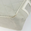 CHANEL Sports Line Matelasse Shoulder Bag Canvas Gray Silver CC Auth 155745-10