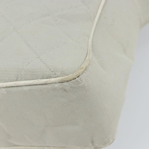 CHANEL Sports Line Matelasse Shoulder Bag Canvas Gray Silver CC Auth 155745