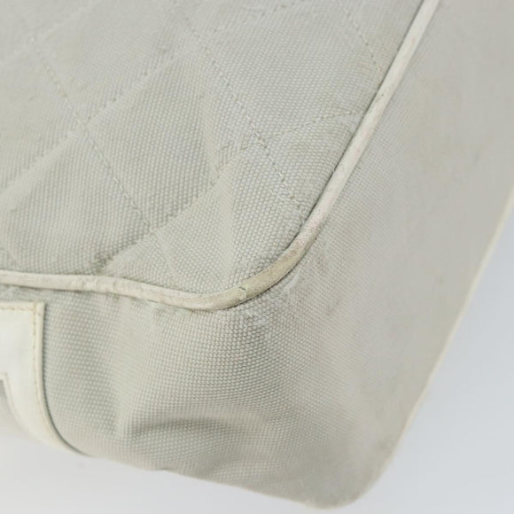 CHANEL Sports Line Matelasse Shoulder Bag Canvas Gray Silver CC Auth 155745