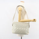 CHANEL Sports Line Matelasse Shoulder Bag Canvas Gray Silver CC Auth 155745-24