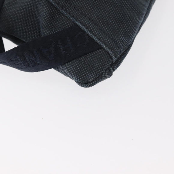 CHANEL Sports Line Waist bag Canvas Navy Silver CC Auth 155746