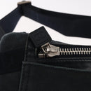 CHANEL Sports Line Waist bag Canvas Navy Silver CC Auth 155746-10