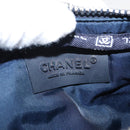 CHANEL Sports Line Waist bag Canvas Navy Silver CC Auth 155746-18