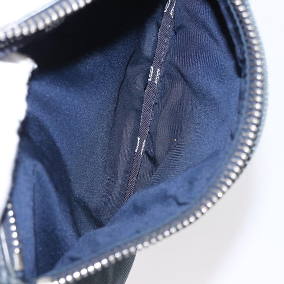 CHANEL Sports Line Waist bag Canvas Navy Silver CC Auth 155746