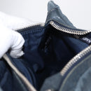 CHANEL Sports Line Waist bag Canvas Navy Silver CC Auth 155746-20