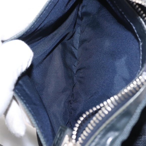 CHANEL Sports Line Waist bag Canvas Navy Silver CC Auth 155746