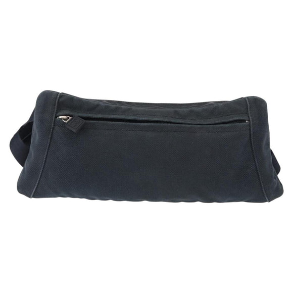 CHANEL Sports Line Waist bag Canvas Navy Silver CC Auth 155746