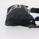 CHANEL Sports Line Waist bag Canvas Navy Silver CC Auth 155746-3