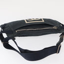 CHANEL Sports Line Waist bag Canvas Navy Silver CC Auth 155746-6