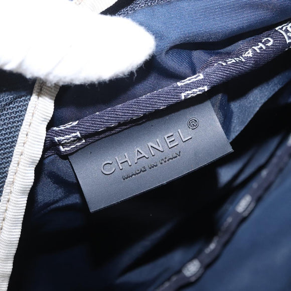 CHANEL Sports Line Waist Bag Nylon Navy Silver CC Auth 155747