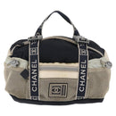 CHANEL Sports Line Waist Bag Nylon Navy Silver CC Auth 155747-13
