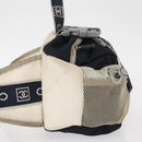 CHANEL Sports Line Waist Bag Nylon Navy Silver CC Auth 155747-4