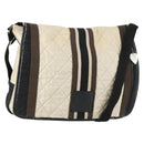 CHANEL Sports Line Shoulder Bag Canvas Beige Silver CC Auth 155748-1