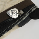 CHANEL Sports Line Shoulder Bag Canvas Beige Silver CC Auth 155748-4
