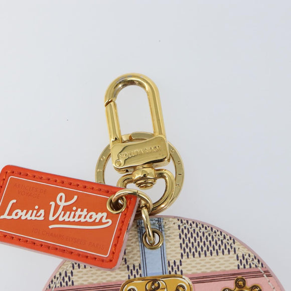 LOUIS VUITTON Damier Azur Porte Cles Illustrious Summer Trunk LV Auth 155752V